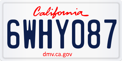 CA license plate 6WHY087