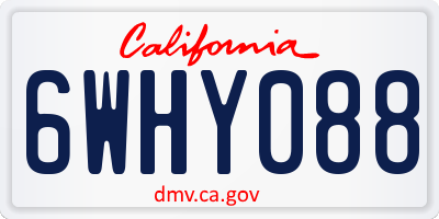 CA license plate 6WHY088