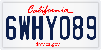 CA license plate 6WHY089