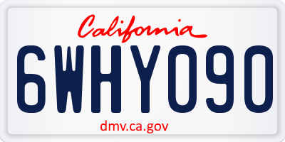 CA license plate 6WHY090