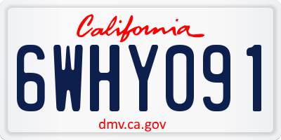 CA license plate 6WHY091