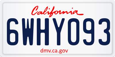 CA license plate 6WHY093