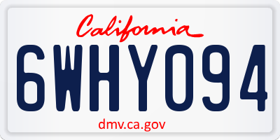 CA license plate 6WHY094