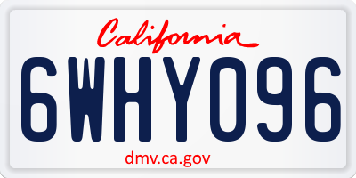 CA license plate 6WHY096