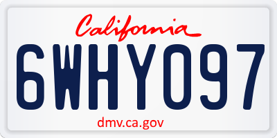 CA license plate 6WHY097
