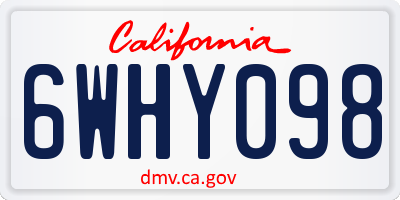 CA license plate 6WHY098