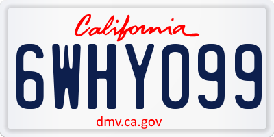 CA license plate 6WHY099