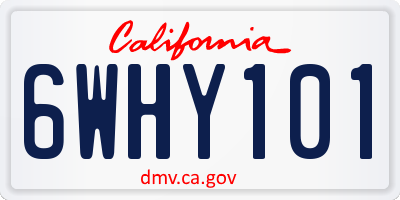 CA license plate 6WHY101