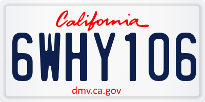 CA license plate 6WHY106