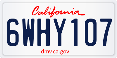CA license plate 6WHY107