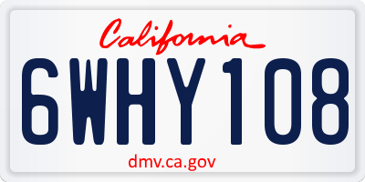 CA license plate 6WHY108