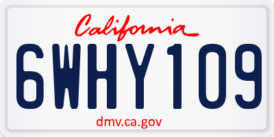 CA license plate 6WHY109