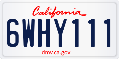 CA license plate 6WHY111