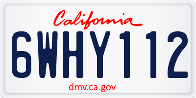 CA license plate 6WHY112