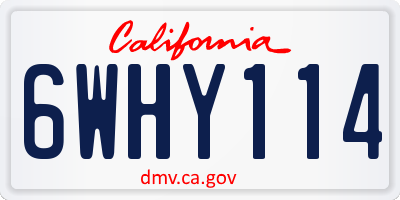 CA license plate 6WHY114