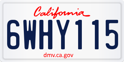CA license plate 6WHY115