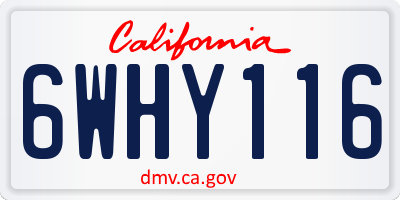 CA license plate 6WHY116