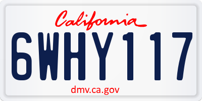 CA license plate 6WHY117