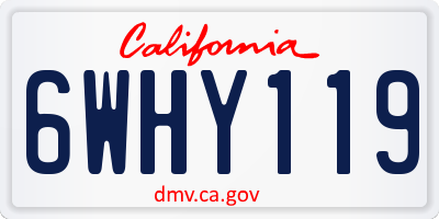 CA license plate 6WHY119