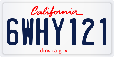 CA license plate 6WHY121