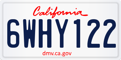 CA license plate 6WHY122