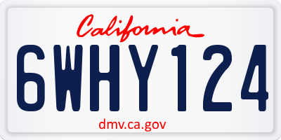 CA license plate 6WHY124