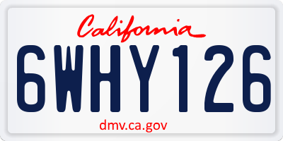 CA license plate 6WHY126