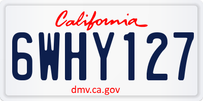 CA license plate 6WHY127