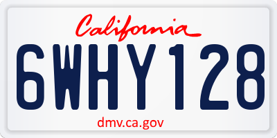 CA license plate 6WHY128