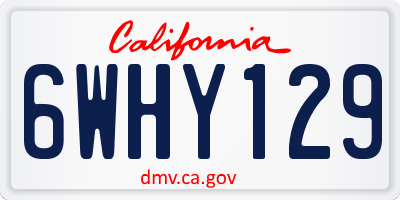 CA license plate 6WHY129