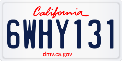 CA license plate 6WHY131