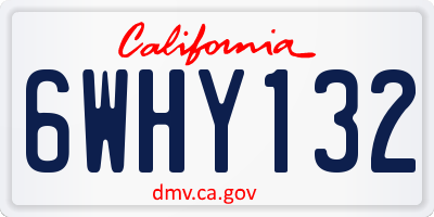 CA license plate 6WHY132