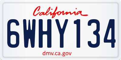 CA license plate 6WHY134