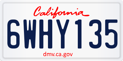 CA license plate 6WHY135