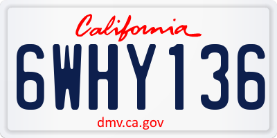 CA license plate 6WHY136
