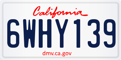 CA license plate 6WHY139