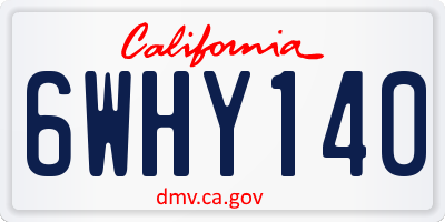 CA license plate 6WHY140
