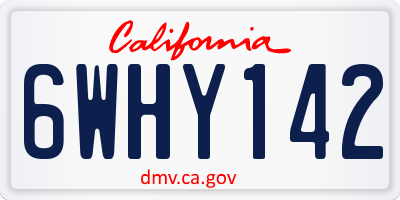 CA license plate 6WHY142