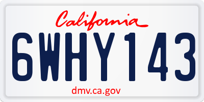 CA license plate 6WHY143
