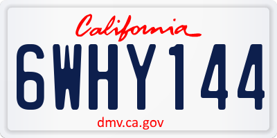 CA license plate 6WHY144