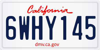 CA license plate 6WHY145