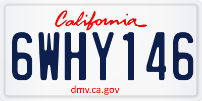 CA license plate 6WHY146