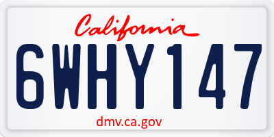 CA license plate 6WHY147