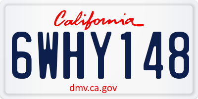 CA license plate 6WHY148