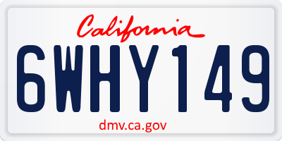 CA license plate 6WHY149