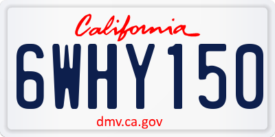 CA license plate 6WHY150