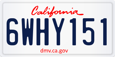 CA license plate 6WHY151