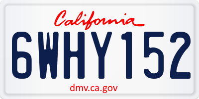 CA license plate 6WHY152
