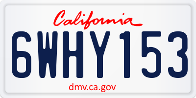 CA license plate 6WHY153