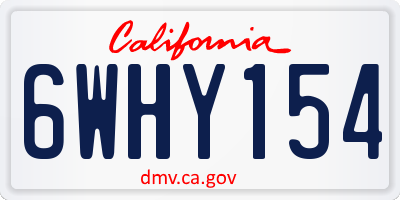 CA license plate 6WHY154